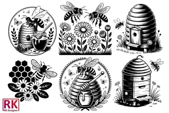 Bee with Flowers SVG Bundle