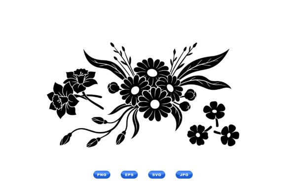 Daisy Floral SVG Silhouettes