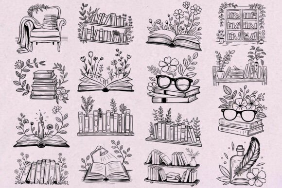 Floral Book SVG Bundle – Cozy Reading Cl