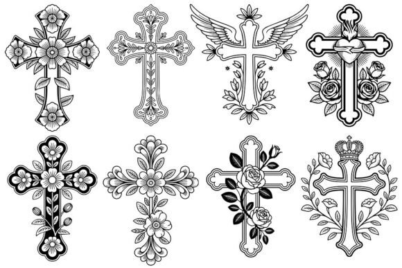 Floral Cross SVG Bundle – Christian Cros