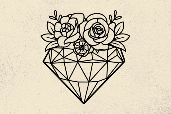 FLORAL DIAMOND SVG for Wedding & Jewelry