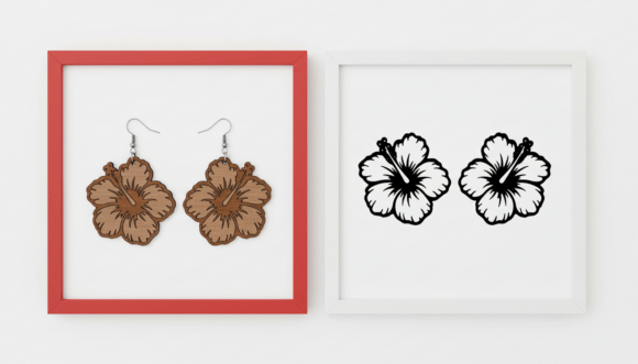 Hibiscus Flower Earring Design