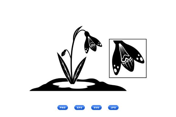 Minimal Snowdrop Floral SVG