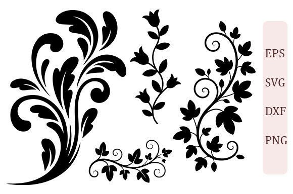 Ornate Floral Swirl SVG Set