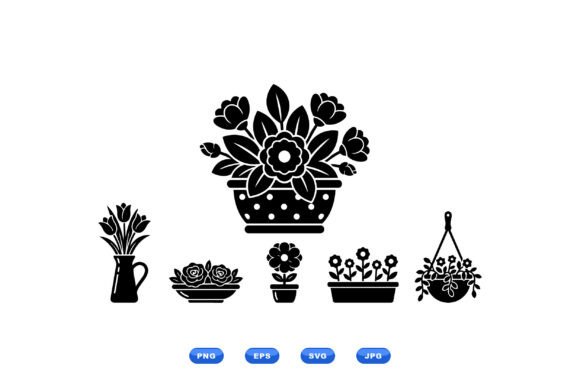Potted Floral SVG Collection