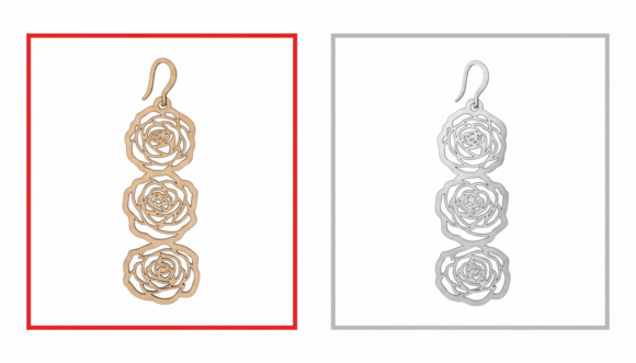Rose Drop Laser Cut Earring Design