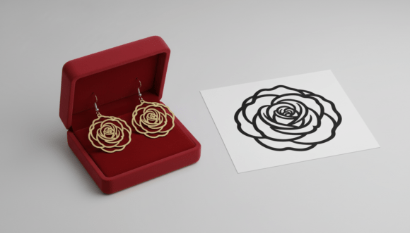 Rose Flower Earring Design