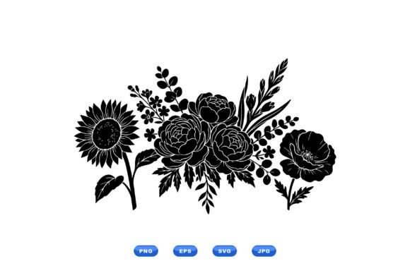 Rustic Floral SVG Bouquet