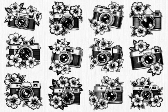 Vintage Floral Camera SVG Bundle