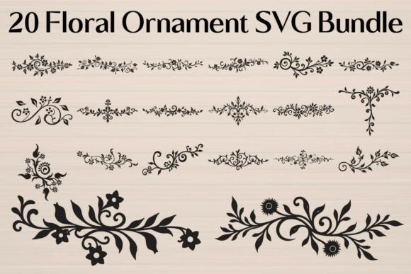 Vintage Floral Divider SVG Bundle